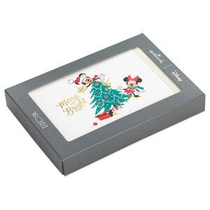 New! Mickey Mouse Hallmark Christmas Cards Box of 16 Minnie Mouse Merry & Bright